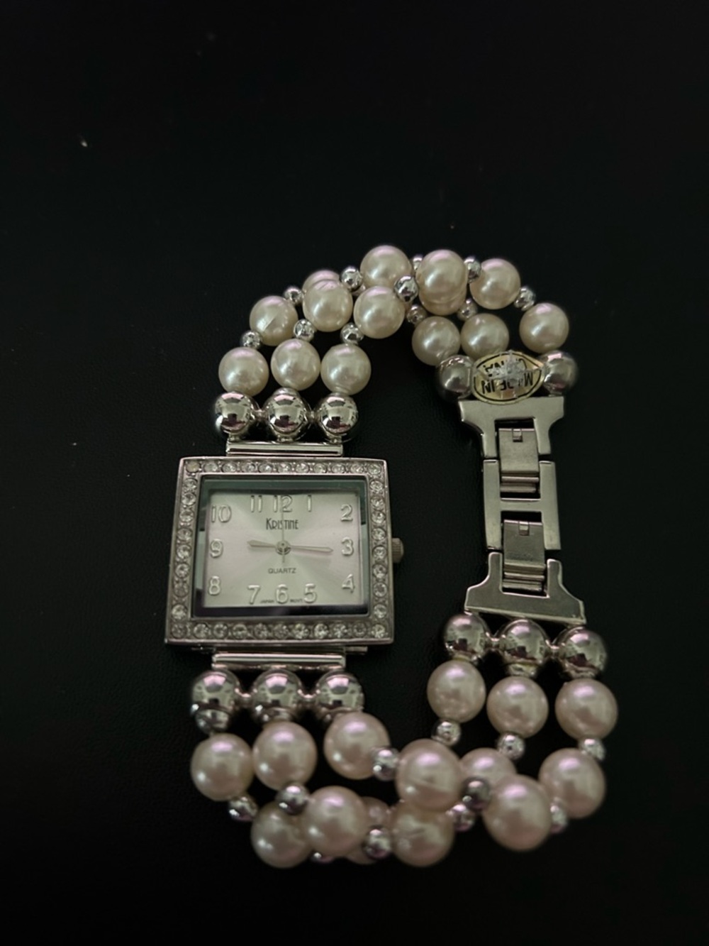 Kristine Pearl & Silver Watch